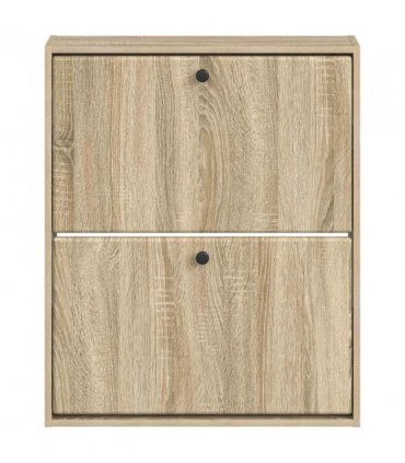 vidaXL Wall-Mounted Shoe Cabinet BREDA 71 x 17 x 86 cm Engineered Wood — Colour: Sonoma oak