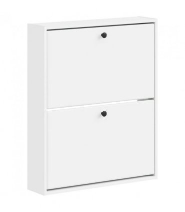vidaXL Wall-Mounted Shoe Cabinet BREDA 71 x 17 x 86 cm Engineered Wood — Colour: White