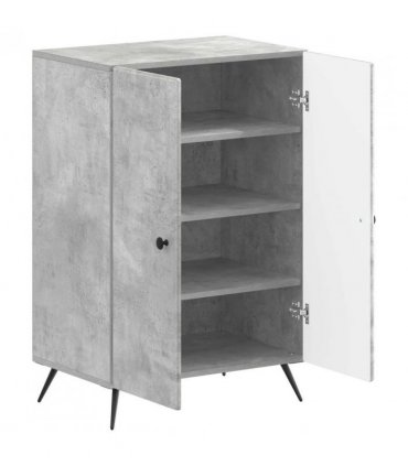 vidaXL Shoe Cabinet BREDA 59.5 x 39.5 x 90 cm Engineered Wood — Colour: Concrete grey