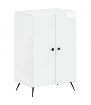 vidaXL Shoe Cabinet BREDA 59.5 x 39.5 x 90 cm Engineered Wood — Colour: High gloss white
