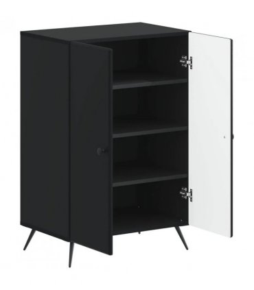 vidaXL Shoe Cabinet BREDA 59.5 x 39.5 x 90 cm Engineered Wood Black