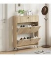vidaXL Shoe Cabinet BREDA 78 x 24 x 103 cm Engineered Wood Sonoma Oak