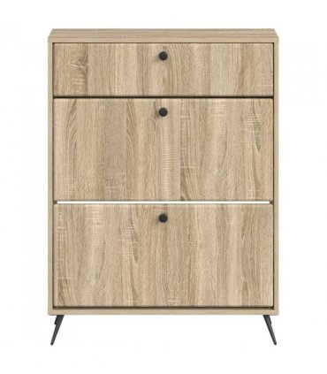 vidaXL Shoe Cabinet BREDA 78 x 24 x 103 cm Engineered Wood Sonoma Oak