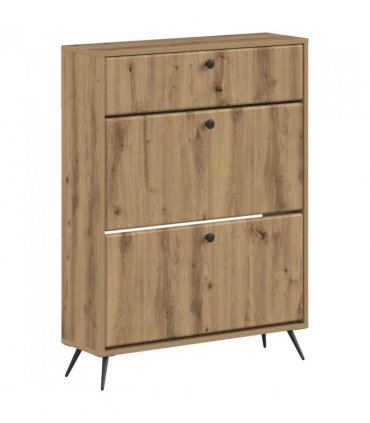 vidaXL Shoe Cabinet BREDA 78 x 24 x 103 cm Engineered Wood Artisan Oak