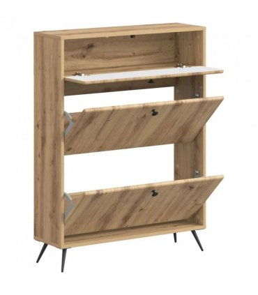 vidaXL Shoe Cabinet BREDA 78 x 24 x 103 cm Engineered Wood Artisan Oak
