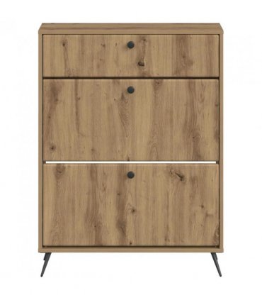 vidaXL Shoe Cabinet BREDA 78 x 24 x 103 cm Engineered Wood Artisan Oak