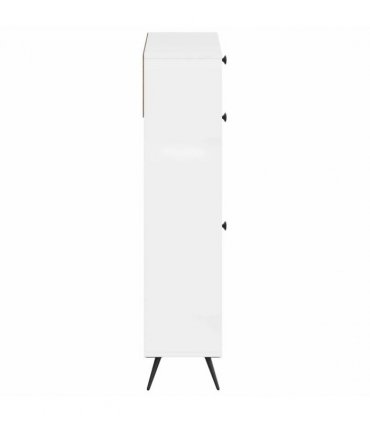 vidaXL Shoe Cabinet BREDA 78 x 24 x 103 cm Engineered Wood — Colour: High gloss white