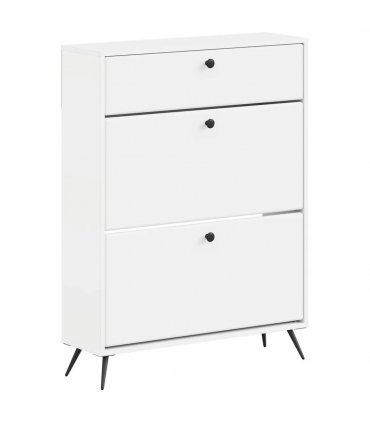 vidaXL Shoe Cabinet BREDA 78 x 24 x 103 cm Engineered Wood White