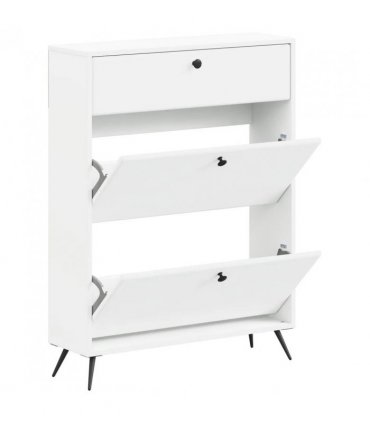 vidaXL Shoe Cabinet BREDA 78 x 24 x 103 cm Engineered Wood White