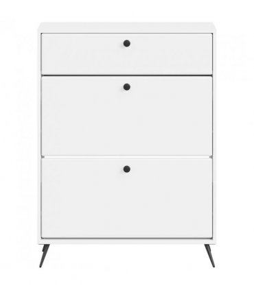 vidaXL Shoe Cabinet BREDA 78 x 24 x 103 cm Engineered Wood White