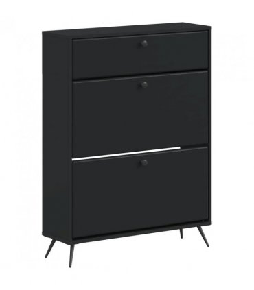 vidaXL Shoe Cabinet BREDA 78 x 24 x 103 cm Engineered Wood Black