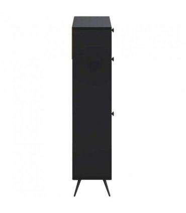vidaXL Shoe Cabinet BREDA 78 x 24 x 103 cm Engineered Wood Black