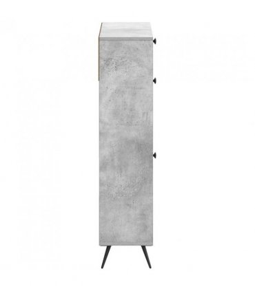 vidaXL Shoe Cabinet BREDA 78 x 24 x 103 cm Engineered Wood — Colour: Concrete grey