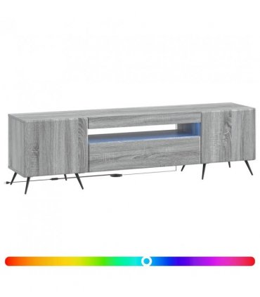 vidaXL LED TV Cabinet Grey Sonoma Engineered Wood
