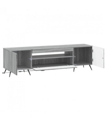 vidaXL LED TV Cabinet Grey Sonoma Engineered Wood