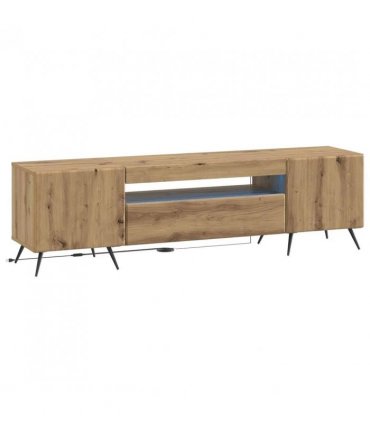 vidaXL LED TV Cabinet Artisan Oak Engineered Wood — V0672276728