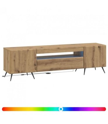 vidaXL LED TV Cabinet Artisan Oak Engineered Wood — V0672276728