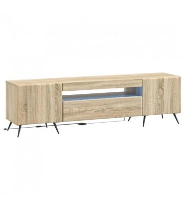 vidaXL LED TV Cabinet Sonoma Oak Engineered Wood — V0672276730