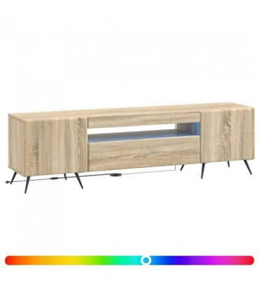 vidaXL LED TV Cabinet Sonoma Oak Engineered Wood — V0672276730