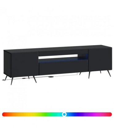 vidaXL LED TV Cabinet Black Engineered Wood — V0672276731