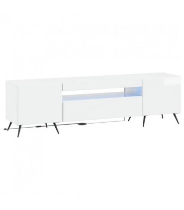 vidaXL LED TV Cabinet High Gloss White Engineered Wood — V0672276732