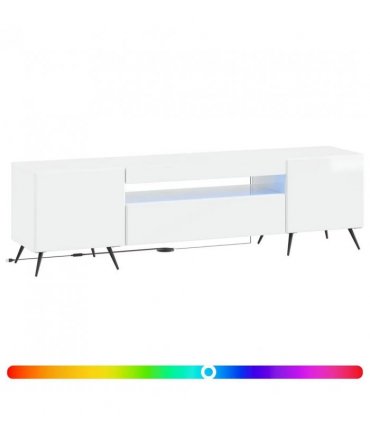 vidaXL LED TV Cabinet High Gloss White Engineered Wood — V0672276732