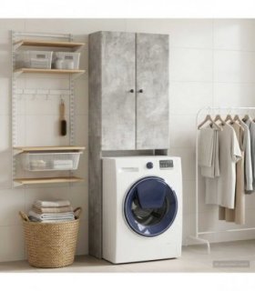 vidaXL Toilet Cabinet BREDA Concrete Grey 66 x 25.5 x 190 cm