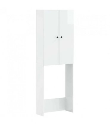 vidaXL Toilet Cabinet BREDA High Gloss White 66 x 25.5 x 190 cm