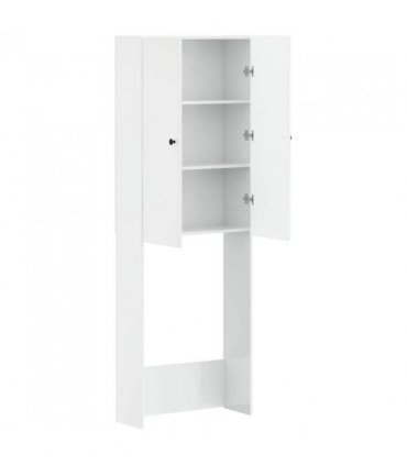 vidaXL Toilet Cabinet BREDA High Gloss White 66 x 25.5 x 190 cm