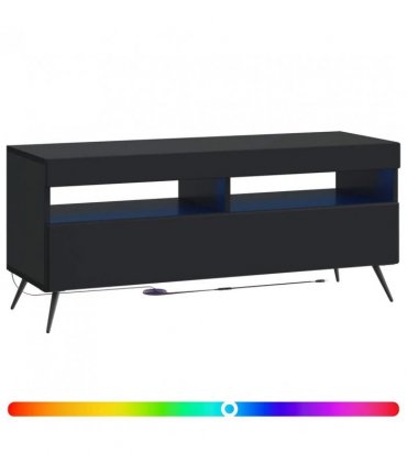 vidaXL LED TV Cabinet Black Engineered Wood — V0672276746