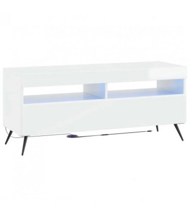 vidaXL LED TV Cabinet High Gloss White Engineered Wood — V0672276749