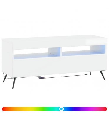 vidaXL LED TV Cabinet High Gloss White Engineered Wood — V0672276749