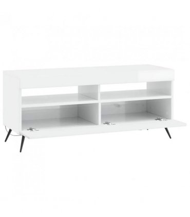 vidaXL LED TV Cabinet High Gloss White Engineered Wood — V0672276749