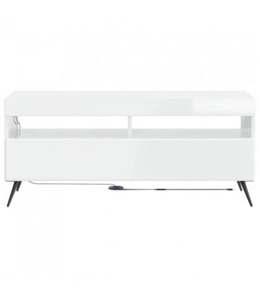 vidaXL LED TV Cabinet High Gloss White Engineered Wood — V0672276749