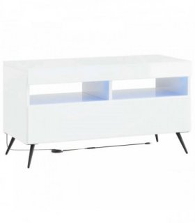 vidaXL LED TV Cabinet BREDA High Gloss White Engineered Wood