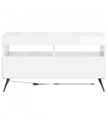 vidaXL LED TV Cabinet BREDA High Gloss White Engineered Wood