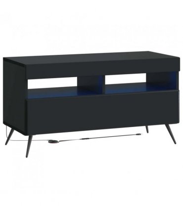 vidaXL LED TV Cabinet Black Engineered Wood — V0672276756
