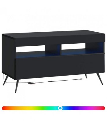 vidaXL LED TV Cabinet Black Engineered Wood — V0672276756