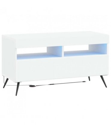 vidaXL LED TV Cabinet White Engineered Wood — V0672276757