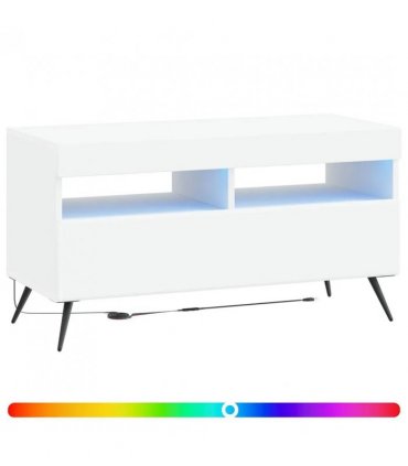 vidaXL LED TV Cabinet White Engineered Wood — V0672276757