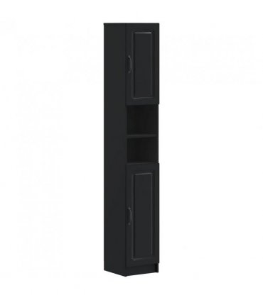 vidaXL Bathroom Cabinet with Open Shelf UTRECHT Black 30 x 31 x 187 cm