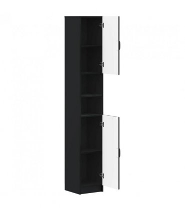 vidaXL Bathroom Cabinet with Open Shelf UTRECHT Black 30 x 31 x 187 cm