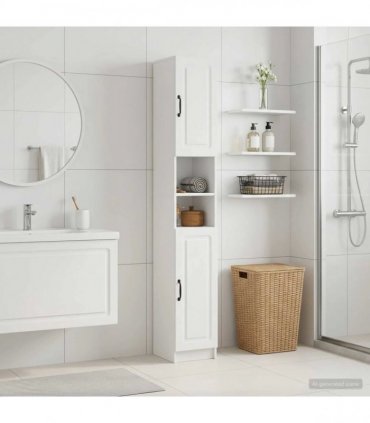 vidaXL Bathroom Cabinet with Open Shelf UTRECHT White 30 x 31 x 187 cm