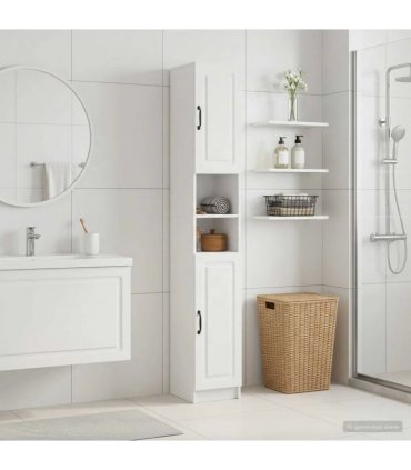vidaXL Bathroom Cabinet with Open Shelf UTRECHT White 30 x 31 x 187 cm