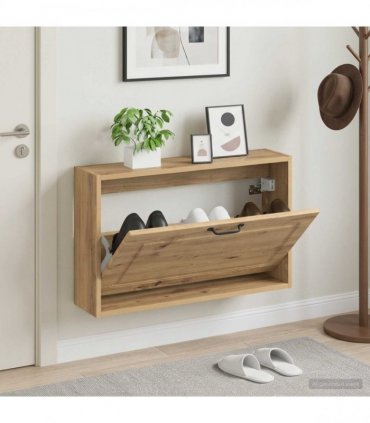 vidaXL Wall-Mounted Shoe Cabinet UTRECHT 71 x 17 x 43 cm Artisan Oak
