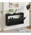 vidaXL Wall-Mounted Shoe Cabinet UTRECHT 71 x 17 x 43 cm Black