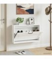 vidaXL Wall-Mounted Shoe Cabinet UTRECHT 71 x 17 x 43 cm — Colour: High gloss white