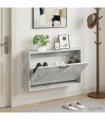 vidaXL Wall-Mounted Shoe Cabinet UTRECHT 71 x 17 x 43 cm Concrete Grey