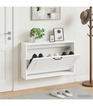 vidaXL Wall-Mounted Shoe Cabinet UTRECHT 71 x 17 x 43 cm White
