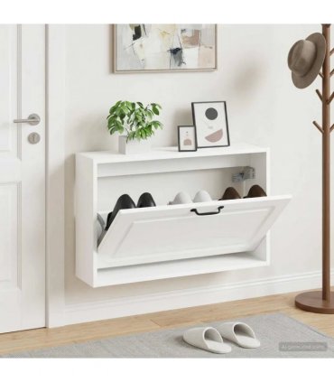 vidaXL Wall-Mounted Shoe Cabinet UTRECHT 71 x 17 x 43 cm White